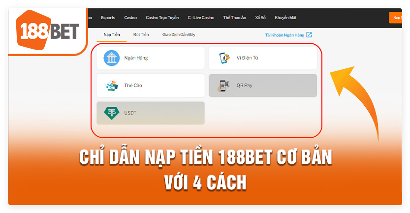 nạp tiền 188bet co ban voi 4 cach